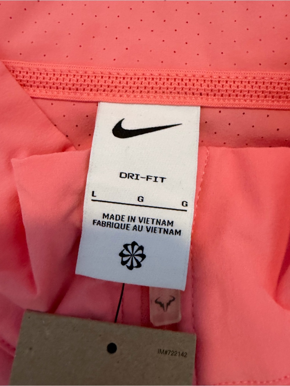 Nike Court Rafa Nadal Mens Dri-FIT Tennis Jacket Pink Full Zip Windbreaker NWT L - Picture 5 of 6